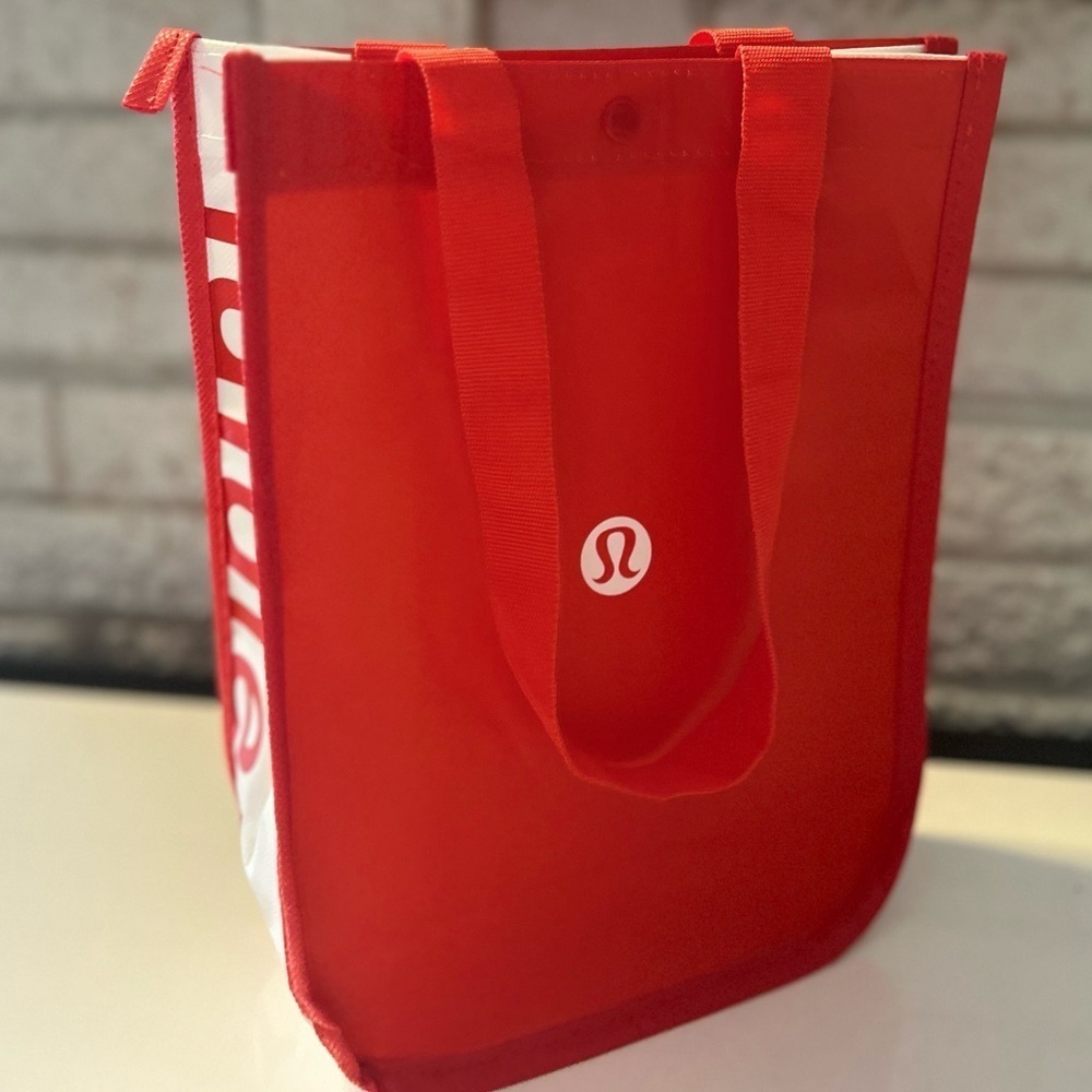 Lululemon empty shopping bag or tote new red and white stripes - Picture 2 of 11